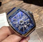 Copy Franck Muller Vanguard Yachting V45 Watch Blue Dial Diamond Marker